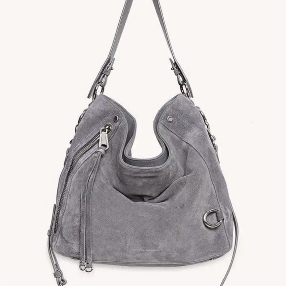 Rebecca Minkoff MAB Gray Suede Hobo Bag